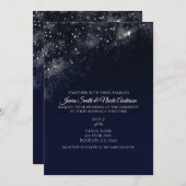 Blue Star Dust Starry Night Sky Wedding Einladung (Vorne/Hinten)