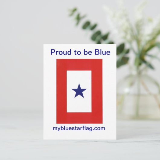 Blue Star Flag Postkarte (Stehend Vorderseite)
