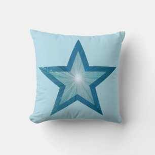 Blue Star groß & klein quadratisch blass Kissen