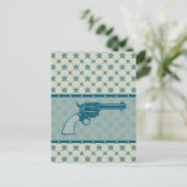Blue Star Gun Postkarte (Stehend Vorderseite)