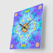 Blue Star Hippy Mandala Patterned Quadratische Wanduhr (Winkel)