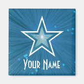 Blue Star "Ihr Name" Kühlschrankmagnet Platz (Vorne)