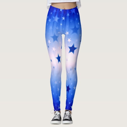 Blue Star Independence Day Leggings (Vorderseite)