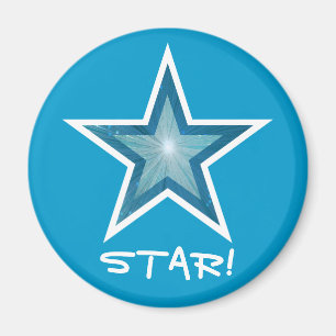 Blue Star Kühlschrank 'STAR'! Magnet rund