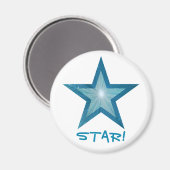 Blue Star Kühlschrank 'STAR' Magnet rund weiß (Vorderseite/Rückseite)