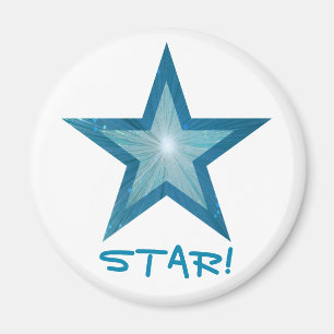 Blue Star Kühlschrank 'STAR' Magnet rund weiß