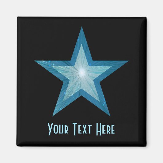 Blue Star Kühlschrank 'Your Text' Magnetquadrat sc Magnet (Vorne)