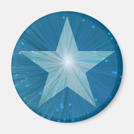 Blue Star Kühlschrankmagnet rund (Vorne)