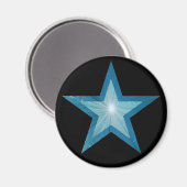 Blue Star Kühlschrankmagnet rund schwarz (Vorderseite/Rückseite)
