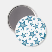 Blue Star Kühlschrankmagnet rund weiß (Vorderseite/Rückseite)
