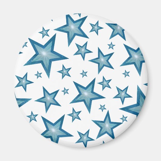 Blue Star Kühlschrankmagnet rund weiß (Vorne)