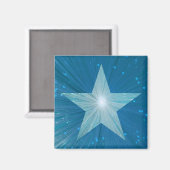 Blue Star Kühlschrankmagnet Square (Vorderseite/Rückseite)