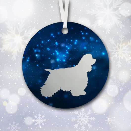 Blue Star Lights Cocker Spaniel Dog Weihnachten Ornament Aus Metall