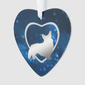 Blue Star Lights Corgi Dog Ornament (Vorderseite)