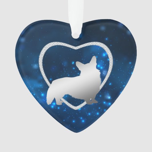 Blue Star Lights Corgi Dog Ornament (Vorderseite)
