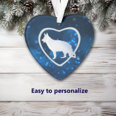Blue Star Lights German Shepherd Hund Ornament