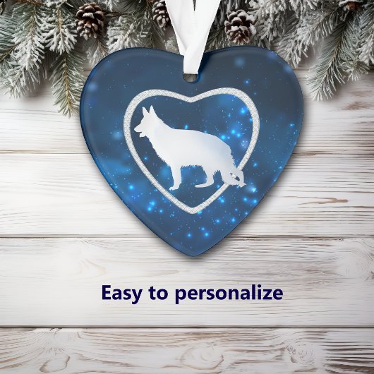 Blue Star Lights German Shepherd Hund Ornament
