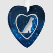 Blue Star Lights Golden Retriever Ornament (Vorderseite)