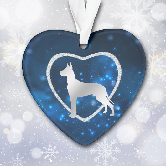 Blue Star Lights Great Dane Hunde Ornament