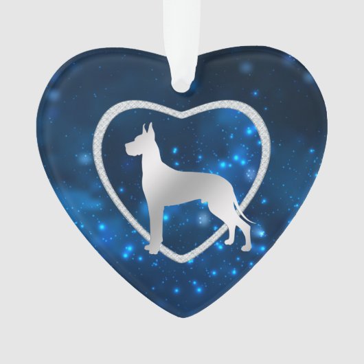 Blue Star Lights Great Dane Hunde Ornament (Vorderseite)
