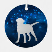 Blue Star Lights Labrador Retriever Dog Weihnachte Ornament Aus Metall (Vorderseite)