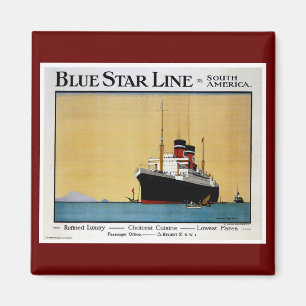 Blue Star Line South America Magnet