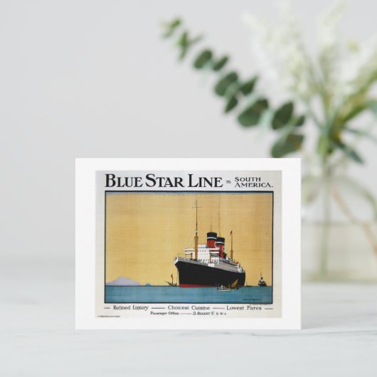 Blue Star Line South America Postkarte (Stehend Vorderseite)