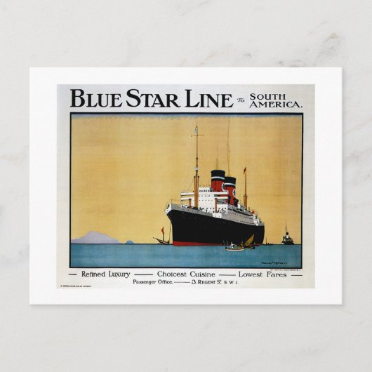 Blue Star Line South America Postkarte (Vorderseite)