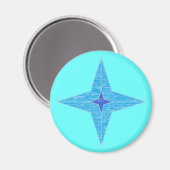 Blue Star Magnet (rund) (Vorderseite/Rückseite)