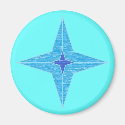 Blue Star Magnet (rund) (Vorne)