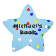 Blue Star mit Dots Custom Buchzeichen für Kinder -