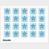 Blue Star "Mit Liebe" viereckiger Aufkleber blass (Blatt)