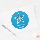 Blue Star "Mit Liebe von", rund Aufkleber blau (Umschlag)
