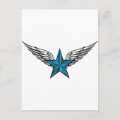 Blue Star mit Wings Postkarte (Vorderseite)
