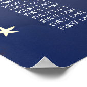 Blue Star Moon Sky Baby Shower Seekarte Poster (Ecke)