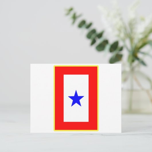 Blue Star Mutter Postkarte (Stehend Vorderseite)