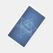 Blue Star of David Customized Bar Mitzvah Party Serviette (Ecke)