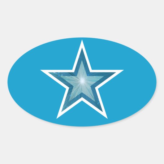 Blue Star Oval Aufkleber blau (Vorderseite)