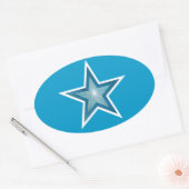 Blue Star Oval Aufkleber blau (Umschlag)