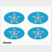 Blue Star Oval Aufkleber blau (Blatt)