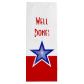 Blue Star Red Print Gut Fertig Wein! Geschenktüte Für Weinflaschen (Rückseite)