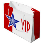 Blue Star Red Print VIP Geschenktasche Großer Große Geschenktüte (Rückseite Schrägansicht)