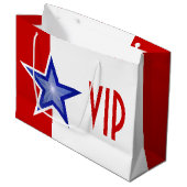 Blue Star Red Print VIP Geschenktasche Großer Große Geschenktüte (Vorderseite Schrägansicht)
