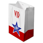 Blue Star Red Print VIP Medium Mittlere Geschenktüte (Rückseite Schrägansicht)