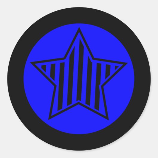 Blue-Star-Round-Aufkleber Runder Aufkleber (Vorderseite)