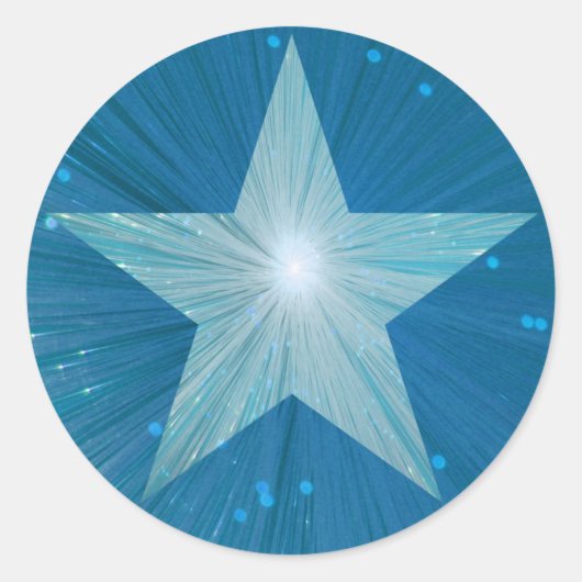 Blue Star Rundkleber Runder Aufkleber (Vorderseite)