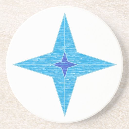 Blue Star Sandstein Untersetzer (Vorne)