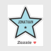 Blue Star Shape Kontur Einfaches Cooles Individuel Aufkleber (Blatt)