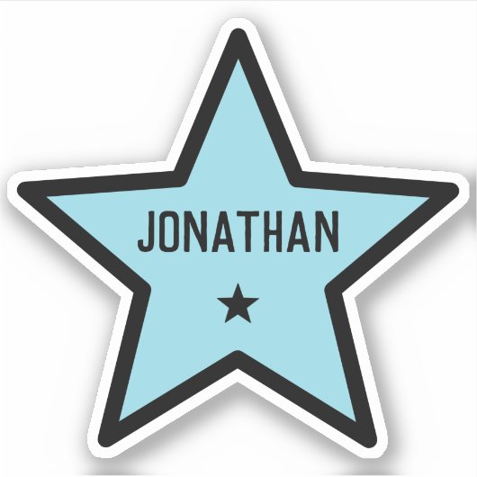 Blue Star Shape Kontur Einfaches Cooles Individuel Aufkleber (Vorderseite)