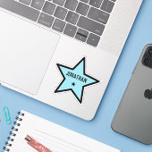 Blue Star Shape Kontur Einfaches Cooles Individuel Aufkleber (Laptop mit iPhone)